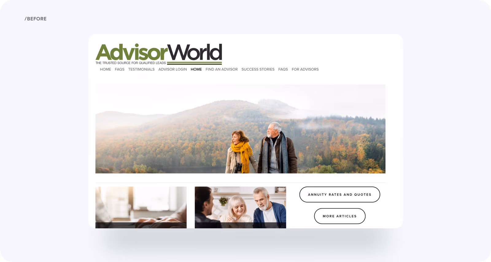 AdvisorWorld redesign