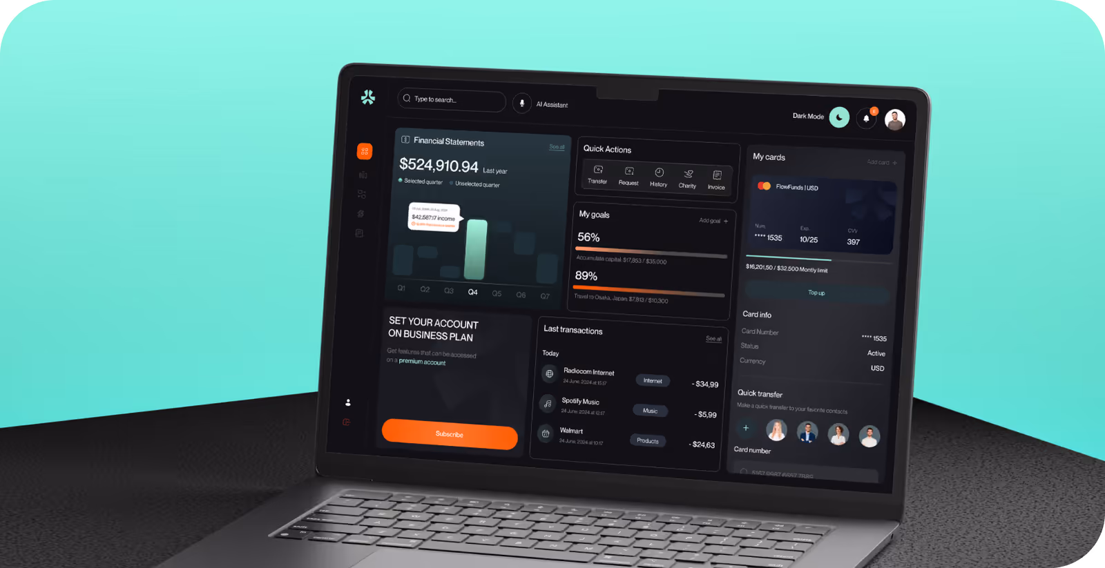 FlowFunds product screens