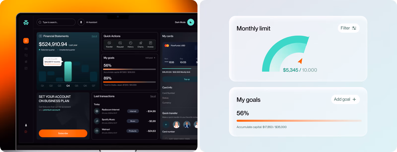 FlowFunds web application design