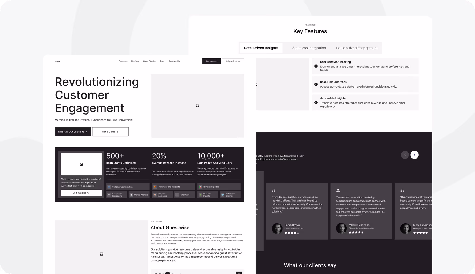 GuestWise wireframing