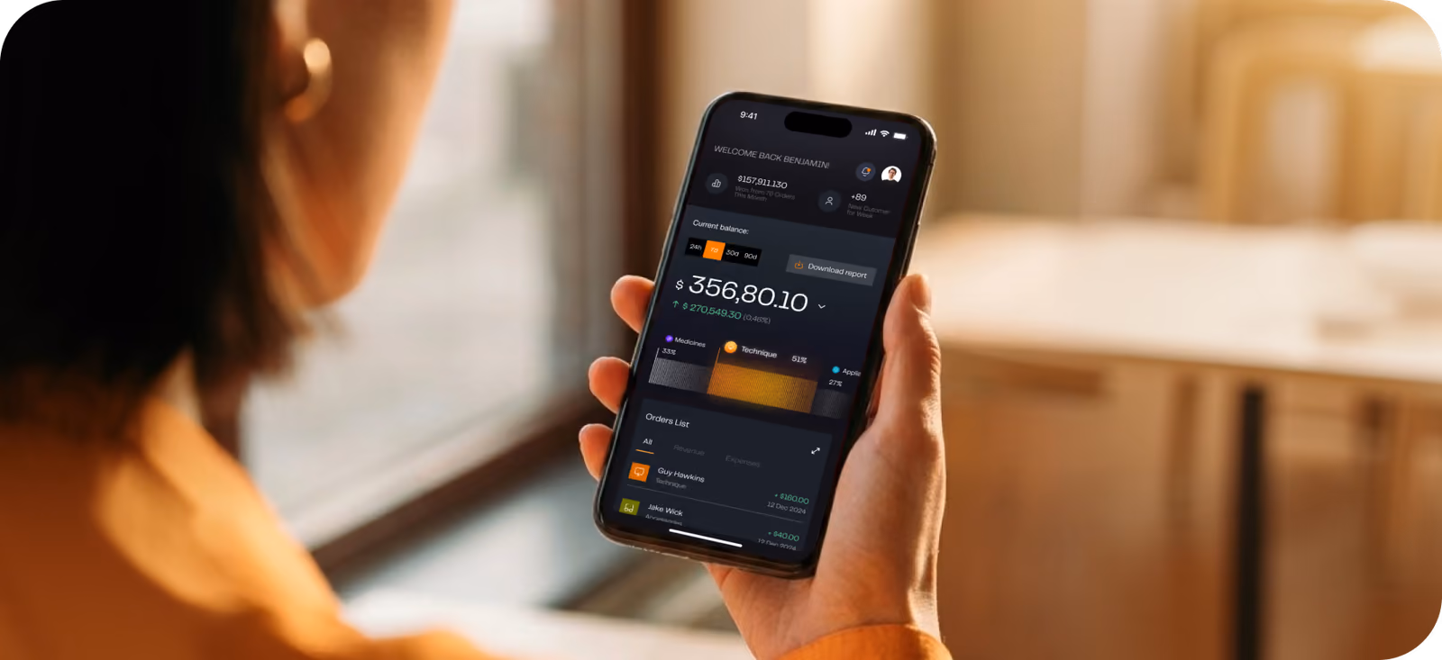 Kinves app home screen in use