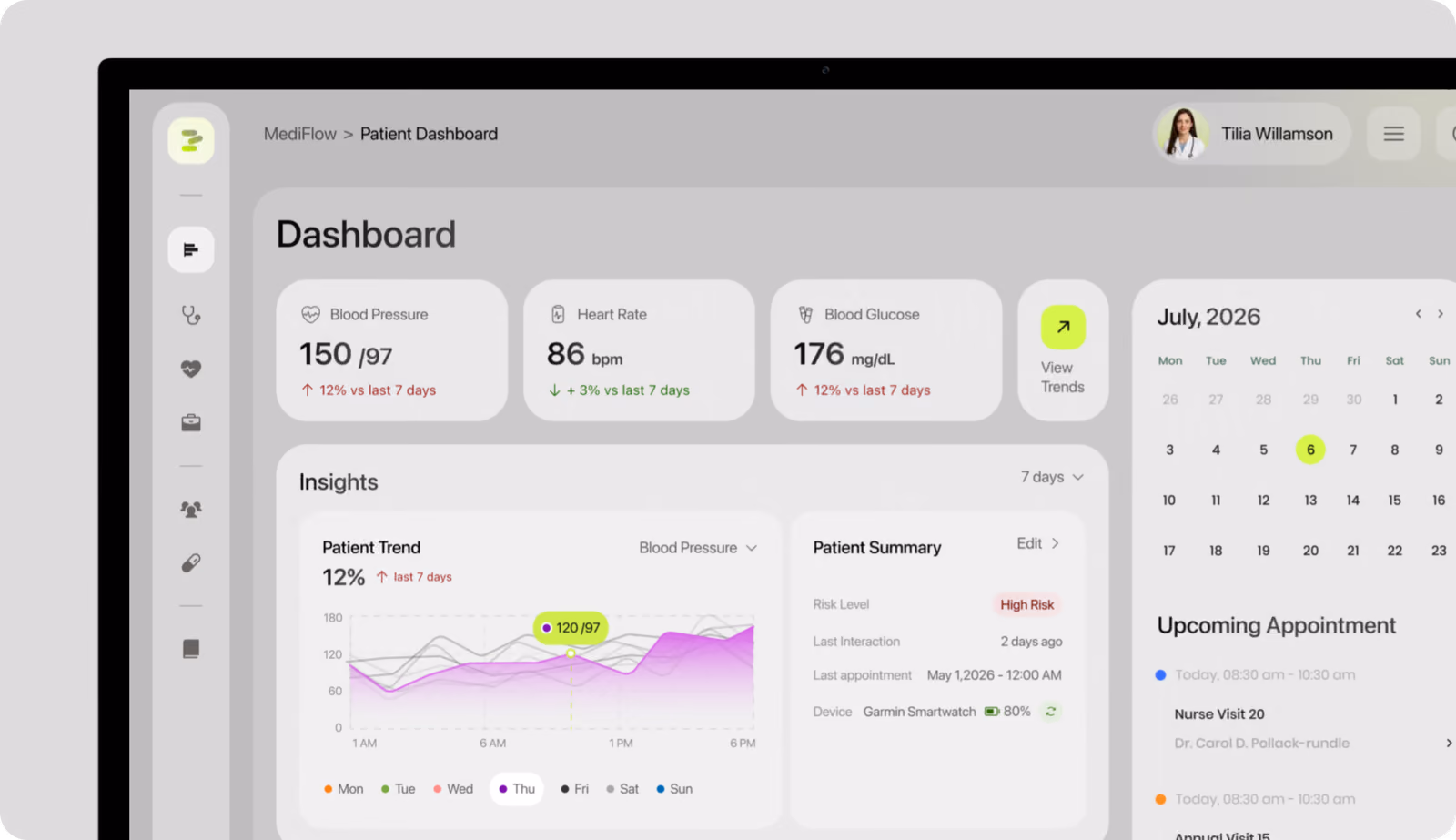 MediFlow provider dashboard